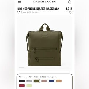 Large Dagne Dover Indi Diaper Bag (Green, excellent condition)